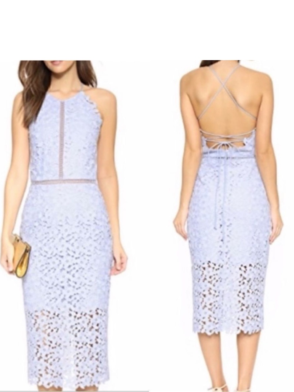 Cynthia Purple Lace Midi Dress
